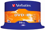 Диск DVD-R VERBATIM 4.7Gb (43548), Cake Box, 50 шт