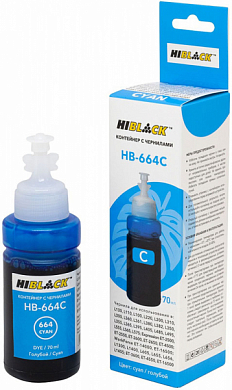 Чернила HI-BLACK HB-664С для Epson, водные, 70 мл, голубой
