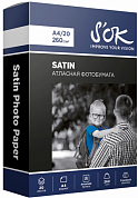 Фотобумага S'OK Premium "Сатин" матовая A4, 260 г/м2, 20 л.