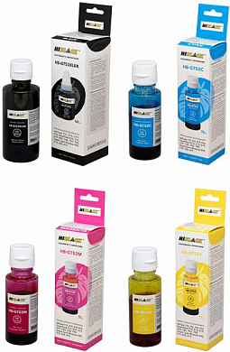 Комплект чернил HI-BLACK GT53/GT52 для HP, пигмент + водные, 350 мл, 4 цвета