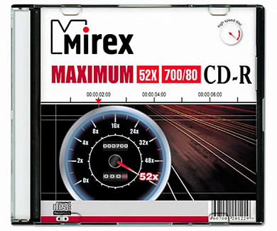 Диск CD-R MIREX 700Mb (UL120052A8S), Slim Case
