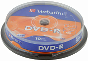 Диск DVD-R VERBATIM 4.7Gb (43523), Cake Box, 10 шт