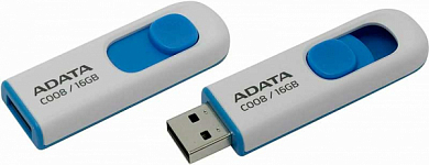Флешка USB ADATA Classic C008 64 Гб, USB 2.0, бело-синий