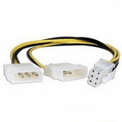 Переходник питания, Molex (m) *2 - 6 pin (f), NME, 15 см