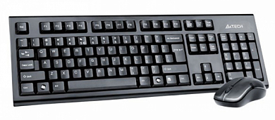 Беспроводная клавиатура + мышь A4TECH 3100N, USB, черная