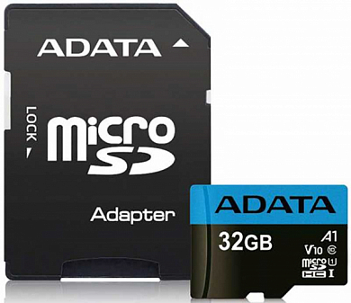 Карта памяти microSDHC ADATA 32 Гб, Class10 UHS-I U1 A1 (AUSDH32GUICL10-RA1)