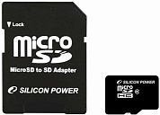 Карта памяти microSDHC SILICON POWER 16Gb, Class10 UHS-I (SP016GBSTH010V10SP)