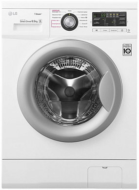 Стиральная машина LG F12B8WDS7, фронтальная загрузка, 6.5кг, 1200 об/мин, белая