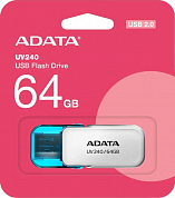 Флешка USB A-DATA UV240 64Gb, USB 2.0, белый