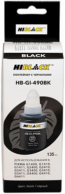 Чернила HI-BLACK HB-GI-490BK для Canon, пигментные, 135 мл, черный