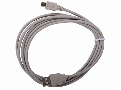 Кабель USB 2.0, Mini USB Bm (5 pin) - USB Am, BURO, 1.8 м, серый