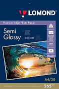 Фотобумага LOMOND Premium Inkjet Photo Paper полуглянцевая двусторонняя A4, 265 г/м2, 20 л.