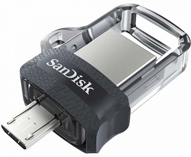 Флешка USB SANDISK Ultra Dual 32Gb, USB 3.0/USB OTG, черно-серый