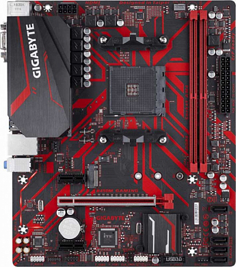 Материнская плата GIGABYTE B450M Gaming AMD B450, AM4, DDR4, RAID, VGA, DVI, HDMI, 4*USB2.0, 6*USB3.0, 2*PS/2, GLAN, mATX