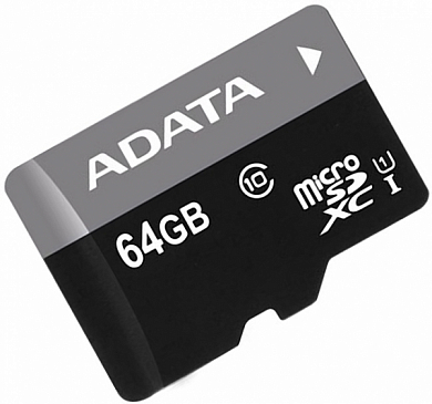 Карта памяти microSDXC ADATA 64Gb, Class10 UHS-I (AUSDX64GUICL10-R)