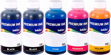 Комплект чернил INKTEC E0013/E0017-100M-5 для Epson, пигмент + водные, 500 мл, 5 цветов