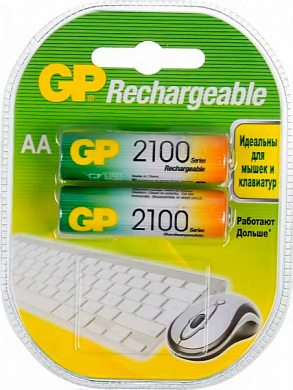Аккумулятор AA GP, 2100 mAh, 1.2V (2 шт)