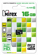 Карта памяти microSDHC MIREX 16Gb, Class10 (13612-MC10SD16)