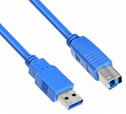 Кабель USB 3.0, USB Am - USB Bm, BURO, 1.8 м, синий