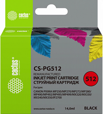 Струйный картридж CACTUS CS-PG512, черный
