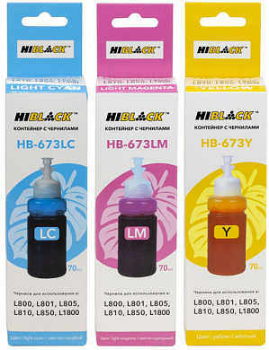 Комплект чернил HI-BLACK HB-673L для Epson, водные, 210 мл, 3 цвета