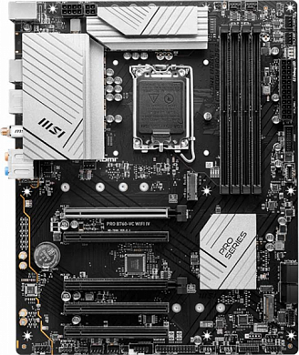Материнская плата MSI Pro B760-VC WIFI IV Intel B760, FCLGA1700, DDR5, 6*USB2.0, 4*USB3.2, GLAN, ATX