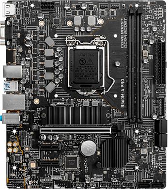 Материнская плата MSI B560M-A PRO Intel B560, FCLGA1200, DDR4, HDMI, VGA, 4*USB3.2, 6*USB2.0, PS/2, GLAN, mATX