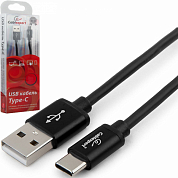 Кабель USB Type-C - USB Am, CABLEXPERT Silver CC-S-USBC01, 1.8 м, черный