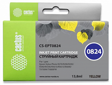 Струйный картридж CACTUS 0824 CS-EPT0824, желтый