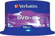 Диск DVD+R VERBATIM 4.7Gb (43550), Cake Box, 50 шт