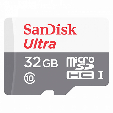 Карта памяти microSDHC SANDISK Ultra 32Gb, Class10 UHS-I (SDSQUNS-032G-GN3MN)
