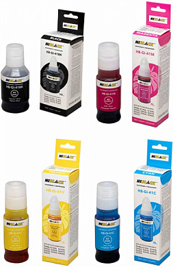 Комплект чернил HI-BLACK GI-41 для Canon, пигмент + водные, 350 мл, 4 цвета