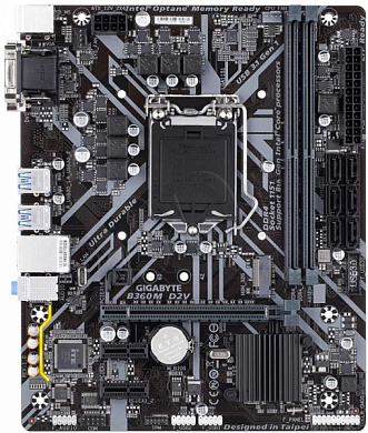 Материнская плата GIGABYTE B360M D2V Intel B360, FCLGA1151, DDR4, VGA, DVI, 2*USB2.0, 4*USB3.0, 2*PS/2, GLAN, mATX