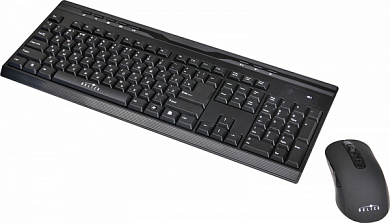 Беспроводная клавиатура + мышь OKLICK 280M, USB, черная