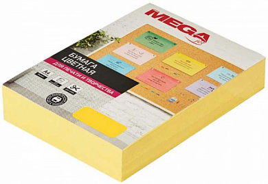 Бумага цветная A4 PROMEGA JET Интенсив, желтый, 80 г/м2, 500 л.