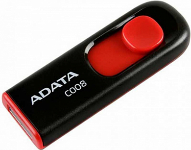 Флешка USB ADATA Classic C008 16 Гб, USB 2.0, черно-красный