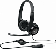 Гарнитура LOGITECH H390, накладная, черная