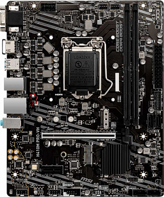 Материнская плата MSI H410M PRO-VH Intel H410, FCLGA1200, DDR4, VGA, HDMI, 4*USB3.2, 6*USB2.0, PS/2, GLAN, mATX