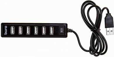 Разветвитель USB BURO BU-HUB7-1.0-U2.0, 7 портов USB 2.0