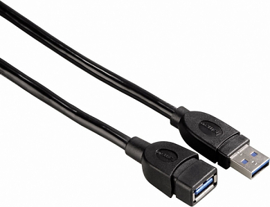 Кабель-удлинитель USB 3.0, USB Am - USB Af, HAMA H-54504, 0.5 м, черный