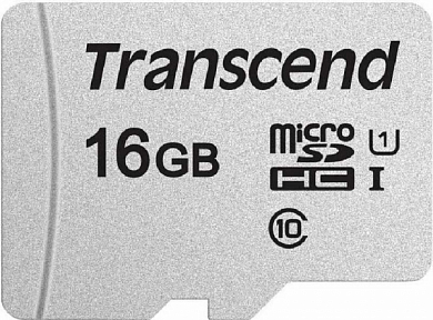 Карта памяти microSDHC TRANSCEND 300S 16Gb, Class10 UHS-I U1 (TS16GUSD300S)
