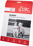 Фотобумага S'OK глянцевая A4, 200 г/м2, 50 л.
