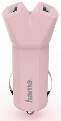 Автомобильное зарядное устройство HAMA Design Line, розовое