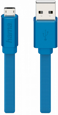 Кабель Micro USB Bm - USB Am, HAMA Design Line, 1 м, синий