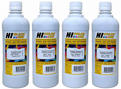 Комплект чернил HI-BLACK Universal для HP, водные, 2 л, 4 цвета